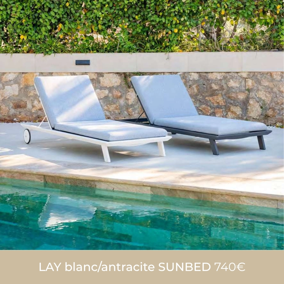 Contract Collection LAY blanc/antracite SUNBED