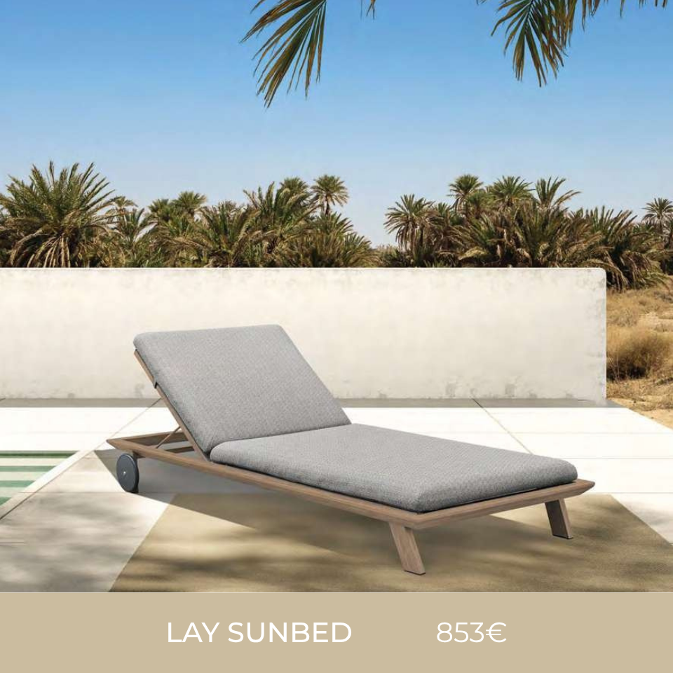 Contract Collection Lay sunbed Aluminium looking like wood